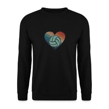 Beach Volleyball Silhouette Vintage Heart Retro - Unisex Sweatshirt - black - Front - Alina (178cm) & Michal (187cm)