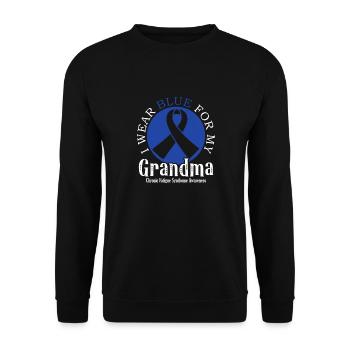 Ich Trage Blau Für Meinen Großvater - Bewusstsein - Unisex Pullover - Schwarz - Vorne - Alina (178cm) & Michal (187cm)