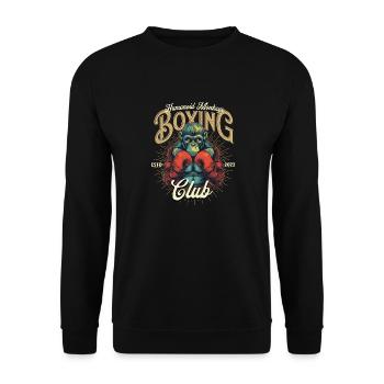 Humanoide Affen Boxverein - Unisex Pullover - Schwarz - Vorne - Alina (178cm) & Michal (187cm)