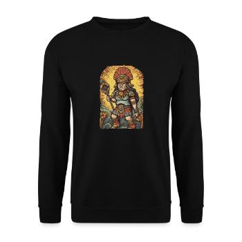 Inka-Krieger - Unisex Pullover - Schwarz - Vorne - Alina (178cm) & Michal (187cm)