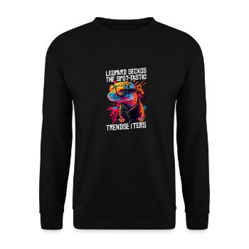 Leopard Gecko Lizard Lover - Unisex Sweatshirt - black - Front - Alina (178cm) & Michal (187cm)