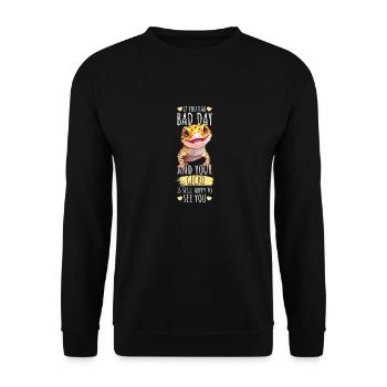 Leopard Gecko Lizard Lover - Unisex Sweatshirt - black - Front - Alina (178cm) & Michal (187cm)