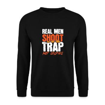 Trapschießen Skeet Tontaubenschießen - Unisex Pullover - Schwarz - Vorne - Alina (178cm) & Michal (187cm)