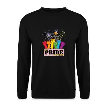 On Pridet est une fête - Sweat-shirt Unisexe - noir - Devant - Alina (178cm) & Michal (187cm)