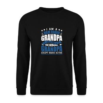 Hommes Je suis un amateur Radio Grand-père Antenne Radio amateur - Sweat-shirt Unisexe - noir - Devant - Alina (178cm) & Michal (187cm)