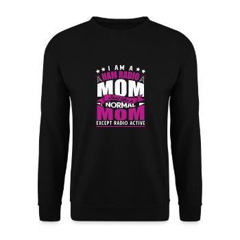 Antenne Je suis une radio amateur Maman Femmes Signal Fréquence - Sweat-shirt Unisexe - noir - Devant - Alina (178cm) & Michal (187cm)
