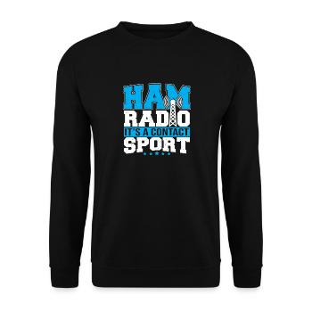 Ham Radio It's A Contact Sport Frequency Signal An - Unisex Sweatshirt - black - Front - Alina (178cm) & Michal (187cm)