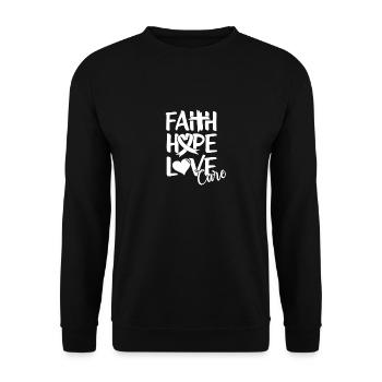 Krebs Krieger Kunst Männer Frauen Krebs Bewusstsein - Unisex Pullover - Schwarz - Vorne - Alina (178cm) & Michal (187cm)