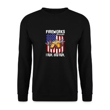 Happy 4th Of July Fireworks Director US Flag - Unisex Pullover - Schwarz - Vorne - Alina (178cm) & Michal (187cm)