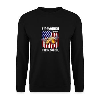 Happy 4th Of July Fireworks Expert US Flag - Unisex Sweatshirt - black - Front - Alina (178cm) & Michal (187cm)