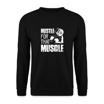 Hustle pour cet entraînement musculaire entraînement poids lif - Sweat-shirt Unisexe - noir - Devant - Alina (178cm) & Michal (187cm)