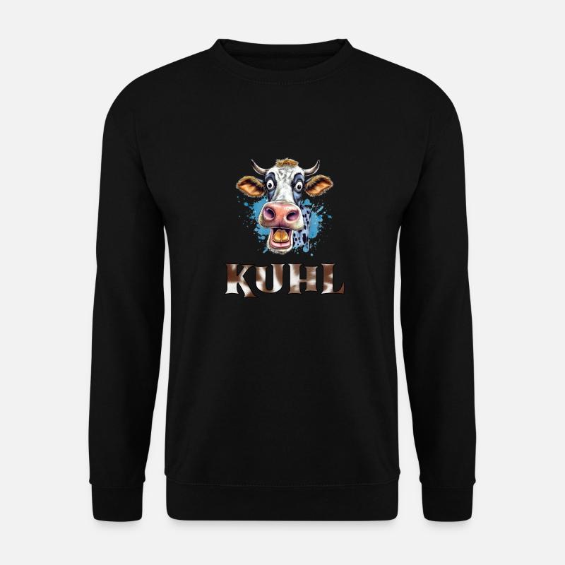 Lustiges Kuh, Spruch Kuhl, Bauern Land - Unisex Pullover - Schwarz