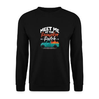 Rencontrez-moi au camion Pumpkin Patch Halloween - Sweat-shirt Unisexe - noir - Devant - Alina (178cm) & Michal (187cm)