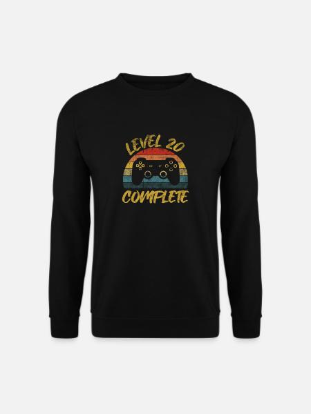 20 Geburtstag Gamer Level 20 complete Vintage - Unisex Pullover - Schwarz