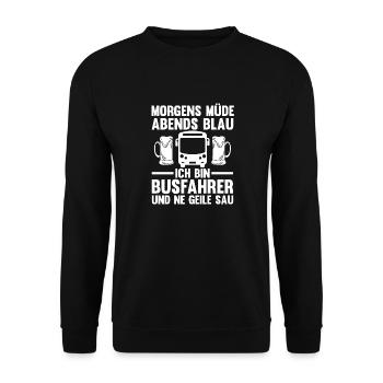 Bus Busfahrer - Unisex Pullover - Schwarz - Vorne - Alina (178cm) & Michal (187cm)
