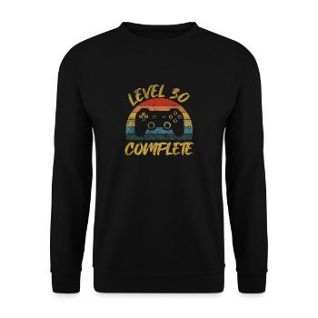 30 Birthday Gamer Niveau 30 Vintage complet - Sweat-shirt Unisexe - noir - Devant - Alina (178cm) & Michal (187cm)