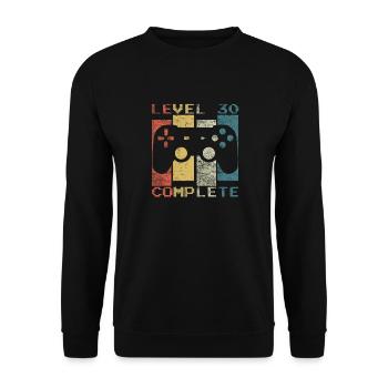 30 Birthday Gamer Niveau 30 Vintage complet - Sweat-shirt Unisexe - noir - Devant - Alina (178cm) & Michal (187cm)