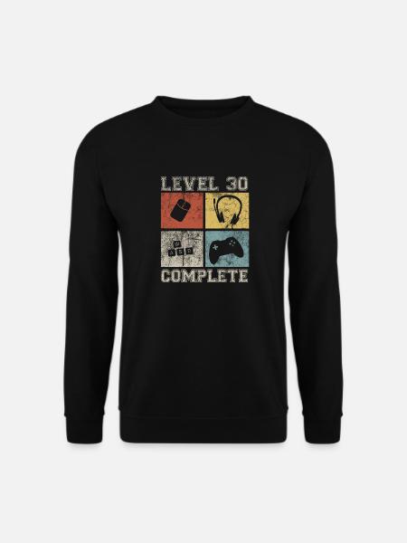30 Geburtstag Gamer Level 30 complete Vintage - Unisex Pullover - Schwarz
