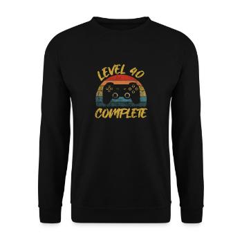 40 Birthday Gamer Niveau 40 Vintage complet - Sweat-shirt Unisexe - noir - Devant - Alina (178cm) & Michal (187cm)