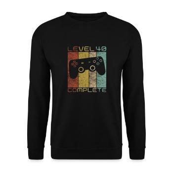 40 Birthday Gamer Niveau 40 Vintage complet - Sweat-shirt Unisexe - noir - Devant - Alina (178cm) & Michal (187cm)