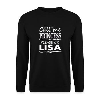 Je m’appelle Lisa, je suis Lisa, nom de jeune fille, cadeau - Sweat-shirt Unisexe - noir - Devant - Alina (178cm) & Michal (187cm)