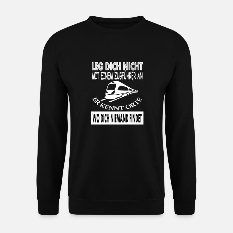 Ich bin Zugführer Dampflok Zugfahrt Geschenkidee - Unisex Pullover - Schwarz
