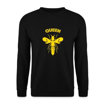 bee queen gelb - Unisex Pullover - Schwarz - Vorne - Alina (178cm) & Michal (187cm)