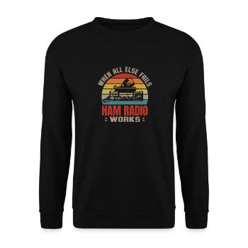 Vintage Sunset Retro quand tout le reste échoue Ham Radio - Sweat-shirt Unisexe - noir - Devant - Alina (178cm) & Michal (187cm)