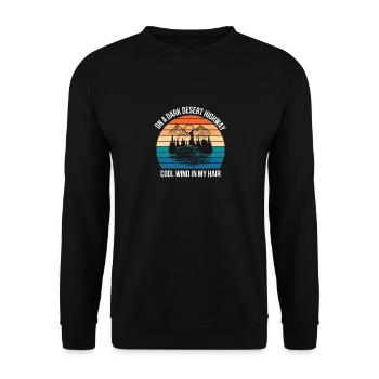 Camping Outdoor Mountain Camper Wandern Camping - Unisex Pullover - Schwarz - Vorne - Alina (178cm) & Michal (187cm)