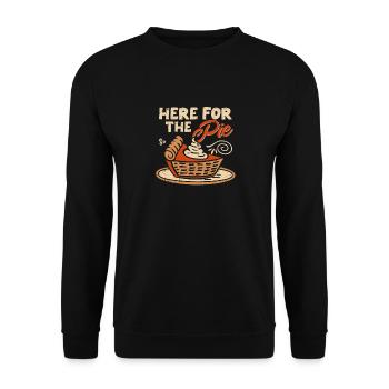 Hier für die Torte Happy Thanksgiving Kürbis - Unisex Pullover - Schwarz - Vorne - Alina (178cm) & Michal (187cm)