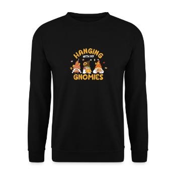 Hanging With My Gnomies Funny Garden Gnome Thanks - Unisex Sweatshirt - black - Front - Alina (178cm) & Michal (187cm)