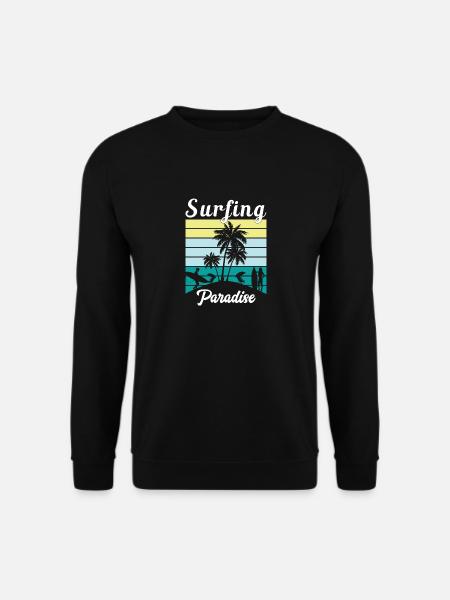 T-Shirt Surfing Paradise - Unisex Pullover - Schwarz
