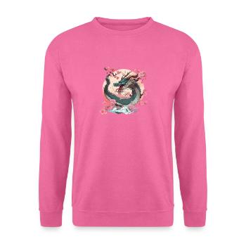 Retro Japanischer Drache Manga Cooler Chinesischer Drache - Unisex Pullover - Pink - Vorne