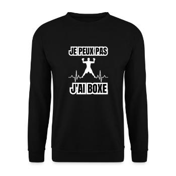 je peux pas j'ai boxe - Sweat-shirt Unisexe - noir - Devant - Alina (178cm) & Michal (187cm)
