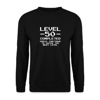 50 Birthday Gamer Niveau 50 Vintage complet - Sweat-shirt Unisexe - noir - Devant - Alina (178cm) & Michal (187cm)