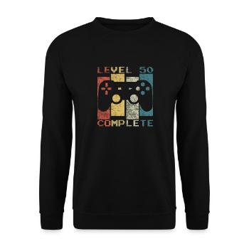 50 Birthday Gamer Niveau 50 Vintage complet - Sweat-shirt Unisexe - noir - Devant - Alina (178cm) & Michal (187cm)