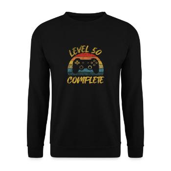50 Birthday Gamer Niveau 50 Vintage complet - Sweat-shirt Unisexe - noir - Devant - Alina (178cm) & Michal (187cm)