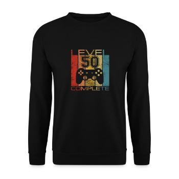50 Birthday Gamer Niveau 50 Vintage complet - Sweat-shirt Unisexe - noir - Devant - Alina (178cm) & Michal (187cm)