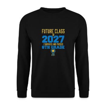 Futur cours de 2027 J’ai survécu Passé 8ème année - Sweat-shirt Unisexe - noir - Devant - Alina (178cm) & Michal (187cm)