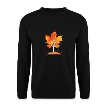 Maple Leaf Autumn Tree Red Yellow Orange Autumn Leaf - Unisex Sweatshirt - black - Front - Alina (178cm) & Michal (187cm)