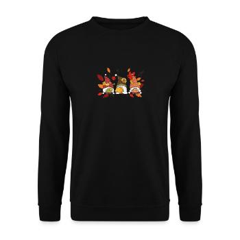 Pumpkin Gnome Autumn Autumn Cute Halloween - Unisex Sweatshirt - black - Front - Alina (178cm) & Michal (187cm)