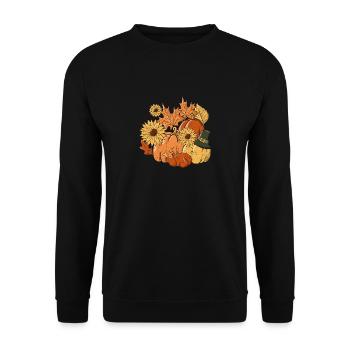 Action de grâce, Citrouille, Tournesol, Automne, Automne - Sweat-shirt Unisexe - noir - Devant - Alina (178cm) & Michal (187cm)