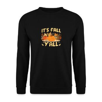 Es ist Herbst Y'all Funny Autumn Lover Season - Unisex Pullover - Schwarz - Vorne - Alina (178cm) & Michal (187cm)