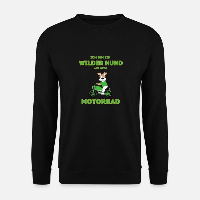 Wilder Hund auf Motorrad - Unisex Pullover - Schwarz