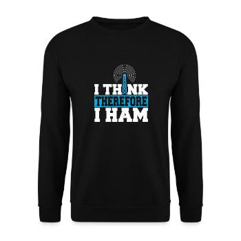 Amateur Radio I Think Therefore I Ham Radio Networ - Unisex Sweatshirt - black - Front - Alina (178cm) & Michal (187cm)