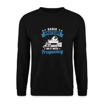 Ham Radio Amateurs Do It With Frequency Signal Net - Unisex Pullover - Schwarz - Vorne - Alina (178cm) & Michal (187cm)