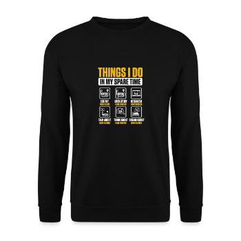 Things I Do In My Spare Time Antenna Signal Ham Ra - Unisex Sweatshirt - black - Front - Alina (178cm) & Michal (187cm)
