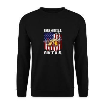 4th Of July They Hate US Cuz They Ain't US Proud - Unisex Sweatshirt - black - Front - Alina (178cm) & Michal (187cm)