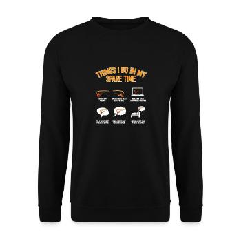 Trapschießen Skeet Tontaubenschießen - Unisex Pullover - Schwarz - Vorne - Alina (178cm) & Michal (187cm)