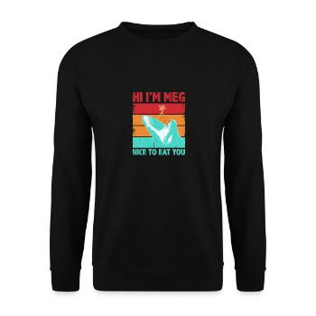 Hai Spruch Hai Kostüm Lustiger Hai Liebhaber - Unisex Pullover - Schwarz - Vorne - Alina (178cm) & Michal (187cm)